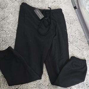 Savage X Fenty Black Sweatpants with Drawstring Waist, New, Small